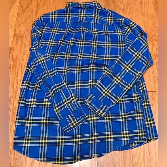 Men's XL Tall 100% Cotton LANDS' END Plaid Flannel Button Down Shirt - Picture 12 of 15